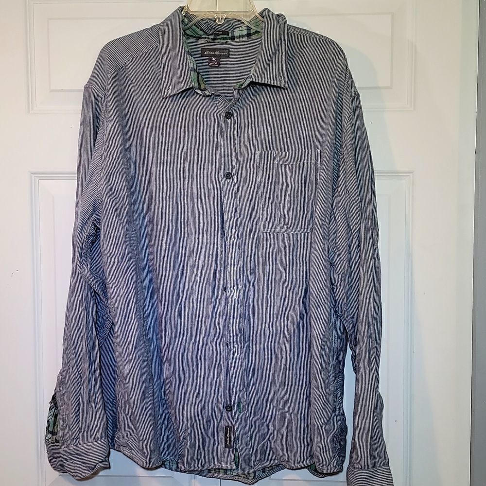Eddie Bauer Men's Big & Tall Long Sleeve Plaid Oversized Buttondown Shirt